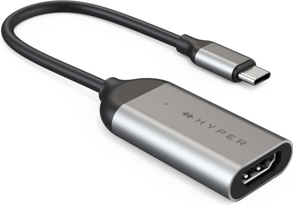 HyperDrive - Videokort - USB-C hane till HDMI hona - silver - 4K144Hz stöd, 8K60Hz stöd