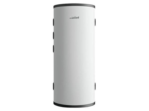 Vaillant 45 litran puskurisäiliö lattia- tai seinäasennukseen. 6 x 1 1/4" liitäntää kuumaa vettä varten. 6 x 1 1/4" liitäntää kuumaa vettä varten