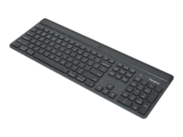 Targus EcoSmart, Täysikokoinen (100 %), Bluetooth, QWERTY, LED, Musta