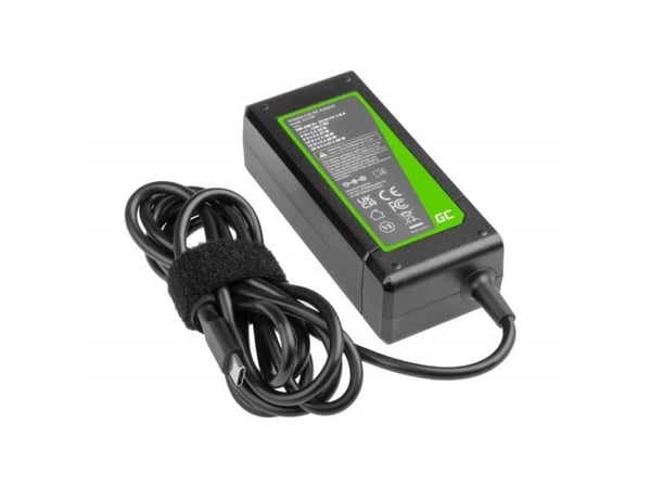 Green Cell USB-C 65W lader for bærbare datamaskiner, nettbrett, telefoner
