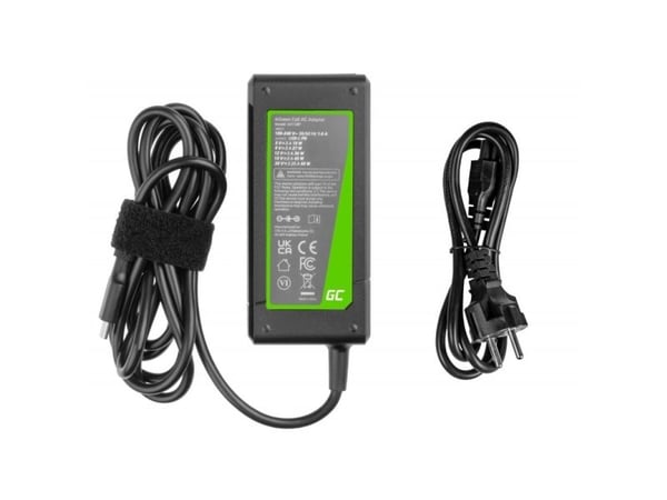 Green Cell USB-C 65W lader for bærbare datamaskiner, nettbrett, telefoner