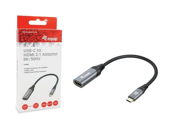 Varustussovitin USB-C -> HDMI 2.1 8K60Hz 0.15m gr