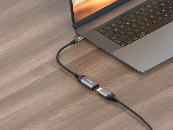 Equip 133493, 0,15 m, USB Type-C, DisplayPort, Urosliitin, Naarasliitin, Suora, Suora