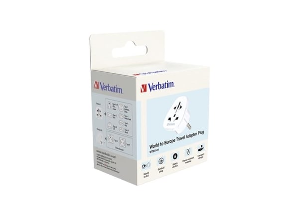 Verbatim 49541, Universaali, Tyyppi E/F hybridi, 100 - 250 V, 50 - 60 Hz, Valkoinen, 2500 W