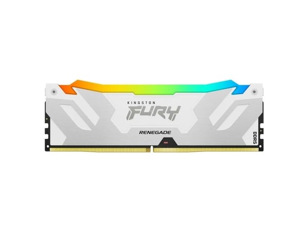 Kingston FURY Renegade RGB - DDR5 - modul - 16 GB - DIMM 288-pin - 6400 MT/s / PC5-51200 - CL32 - 1.4 V - ikke-bufret - on-die ECC - hvitt og sølv