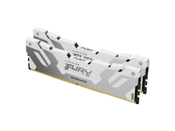 Kingston FURY Renegade - DDR5 - sett - 32 GB: 2 x 16 GB - DIMM 288-pin - 6400 MT/s / PC5-51200 - CL32 - 1.4 V - ikke-bufret - on-die ECC - hvit/sølv
