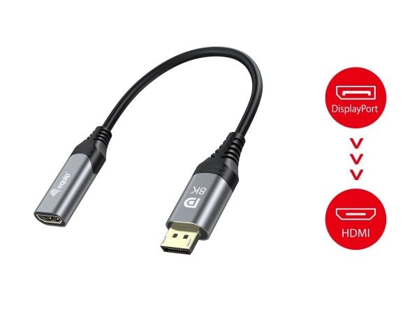Equip 133446, 0,15 m, DisplayPort, HDMI, Hankjønn, Hunkjønn, Rett