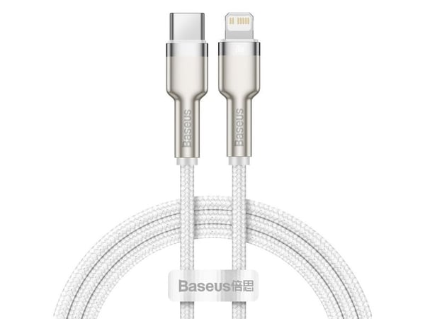 Baseus Cafule Series metal data USB-C til Lightning-kabel 20W PD 1 m - hvit