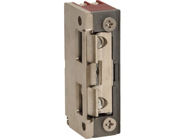 Orno elektrolåsbart slutstykke symmetrisk med føring, reversibel, MINI, lavstrøm 280 mA for 12VDC