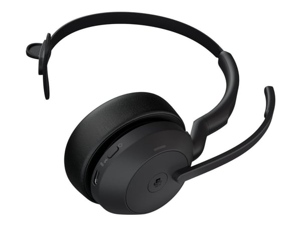 Jabra Evolve2 55 MS Mono - Hodesett - on-ear - Bluetooth - trådløs - aktiv støydemping - USB-C - svart - Certified for Microsoft Teams