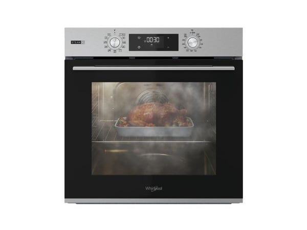 Whirlpool OMSK58HU1SX, Medium, Elektrisk ovn, 71 l, 71 l, Vifteaktivert, Hydrolytisk