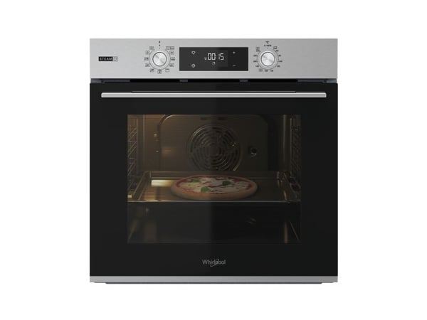 Whirlpool OMSK58HU1SX, Medium, Elektrisk ovn, 71 l, 71 l, Vifteaktivert, Hydrolytisk