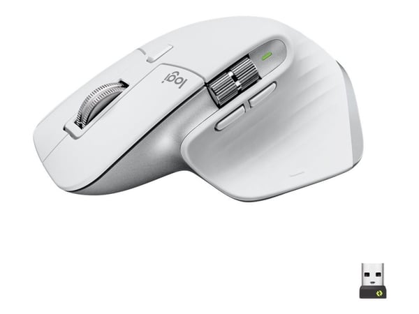 Logitech MX Master 3S Performance Wireless Mouse - Mus - ergonomisk - optisk - trådløs - Bluetooth, 2.4 GHz - Logitech Logi Bolt USB-mottaker - pale