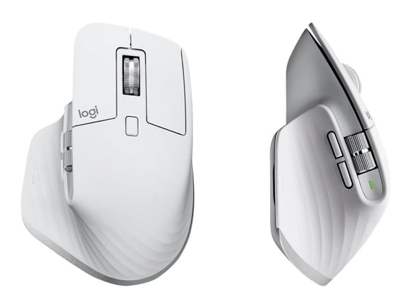Logitech MX Master 3S Performance Wireless Mouse - Mus - ergonomisk - optisk - trådløs - Bluetooth, 2.4 GHz - Logitech Logi Bolt USB-mottaker - pale
