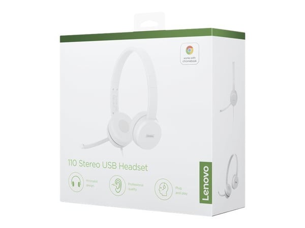 Lenovo 110 - Headset - på örat - kabelansluten - USB-A