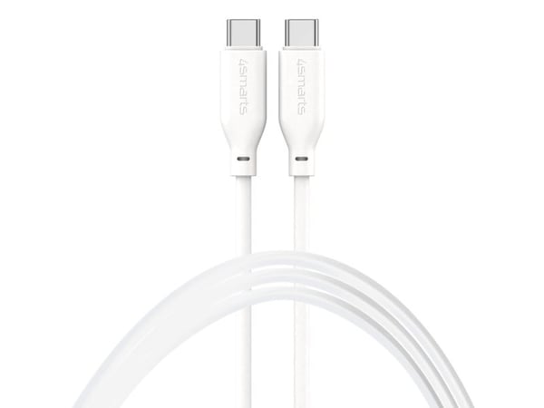 4smarts - USB-kabel - 24 pin USB-C (hann) til 24 pin USB-C (hann) - USB 2.0 - 3 A - 1.5 m - USB Power Delivery (60W) - hvit