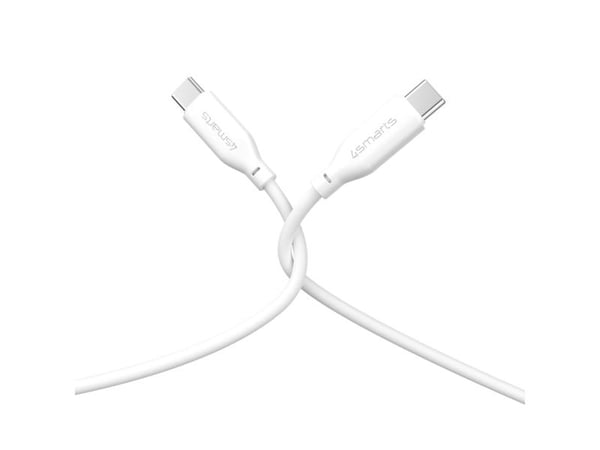 4smarts - USB-kabel - 24 pin USB-C (hann) til 24 pin USB-C (hann) - USB 2.0 - 3 A - 1.5 m - USB Power Delivery (60W) - hvit