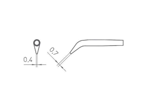 Weller T0054465299N, Loddespiss, Weller, 2x40, 1 stykker, 0,7 mm, 0,4 mm
