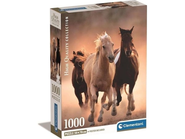 Clementoni CLE puslespill 1000 Compact Running Horses 39771