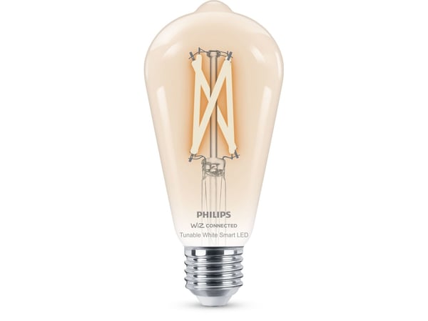 Philips Smart - LED-filamentlyspære - form: ST64 - E27 - 7 W (ekvivalent 60 W) - klasse E - varm til kjølig hvitt lys - 2700-6500 K - gjennomsiktig