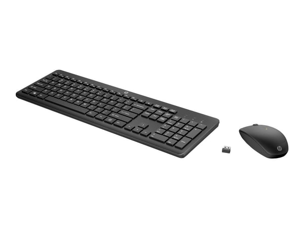 HP 450 - Tangentbord - programmerbar - 100% - full size - trådlös - 2.4 GHz - QWERTY - internationell engelska - svart