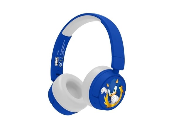 OTL Sonic the Hedgehog - Hörlurar med mikrofon - på örat - Bluetooth - trådlös - 3,5 mm kontakt - blå