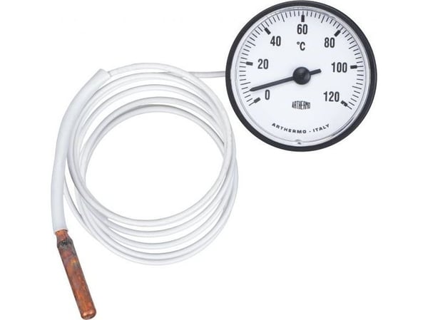 Dometermometer med kapillarrør hvit skive 63 mm (5720) Dometermometer med kapillarrør hvit skive 63 mm (5720)