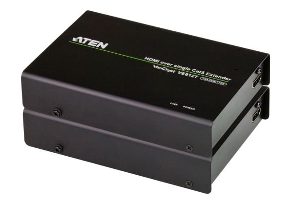 ATEN VE812 HDMI over Single Cat 5 Extender - Video/lyd-forlenger - HDMI - over CAT 5 - opp til 100 m