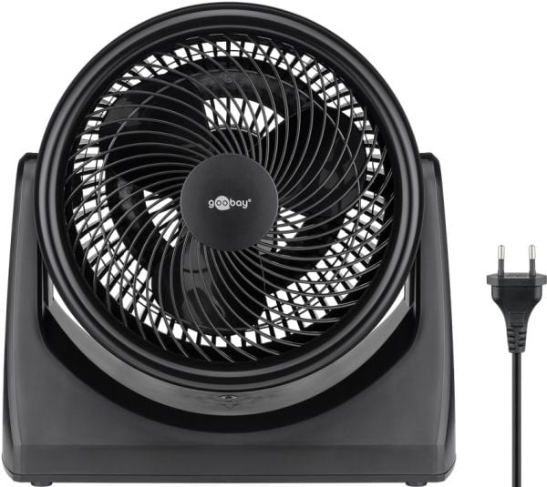 Goobay 59516, Husholdningsvifte, Sort, Gulv, Plast, 60 dB, 23 cm