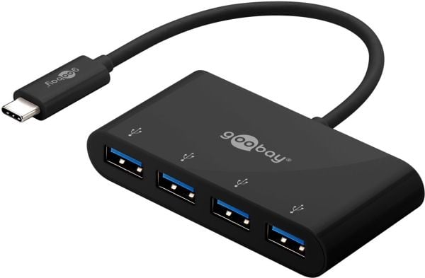 Goobay 61073, USB Type-C, USB 3.2 Gen 1 (3.1 Gen 1) Type-A, 5000 Mbit/s, Musta, Pyöreä kaapeli, USB