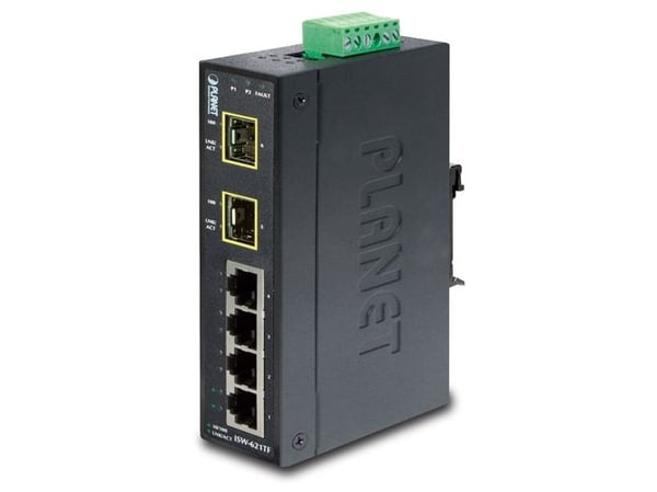 PLANET ISW-621TF, Hallitsematon, L2, Fast Ethernet (10/100), Täysin kaksipuolinen, Seinäkiinnitteinen