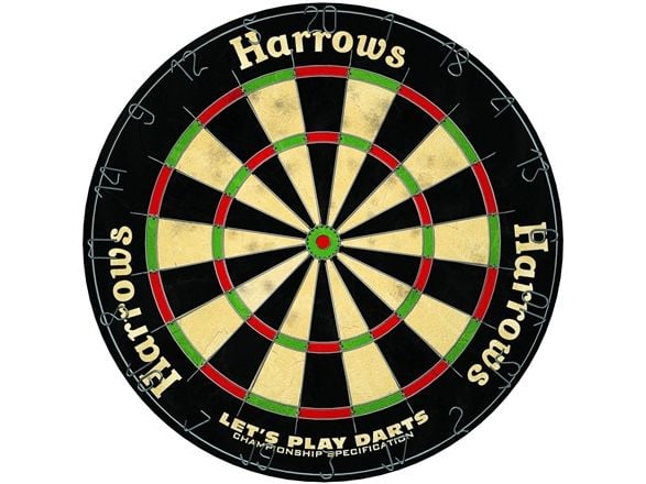 Harrows Darts Lets Play Darts, Dartboard, Sort, Grønn, Rød, Gult, Bust, Voksen, 6 stykker