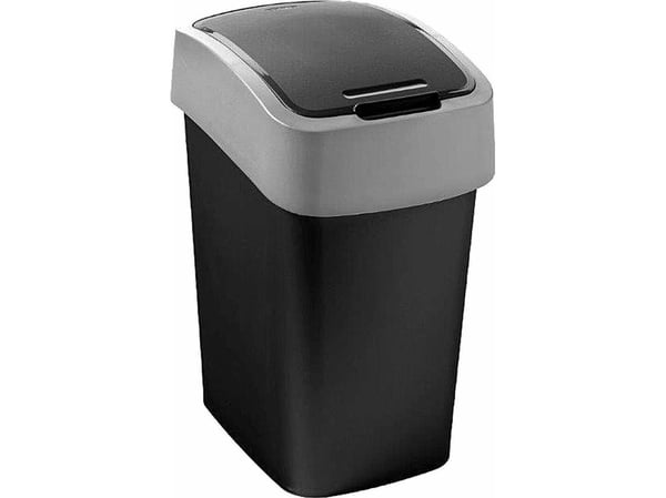 CURVER søppelbøtte "FLIP BIN" 50 l /SVART/SØLV