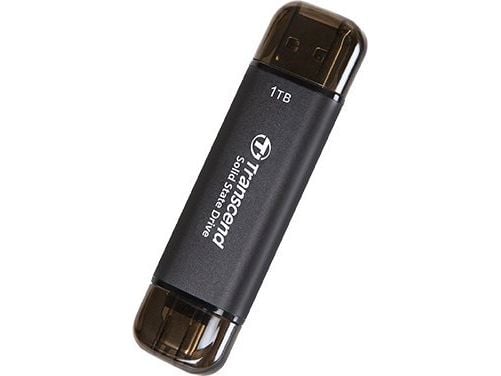 Transcend ESD310C - SSD - 256 GB - ekstern (bærbar) - USB 3.2 Gen 2x1 (USB-C kontakt) - svart