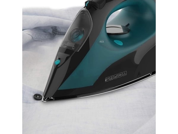 Black & Decker BXIR2403E, Tørr & dampstrykejern, Keramisk strykesåle, 150 g/min, Sort, Grønn, 45 g/min, 0,5 l