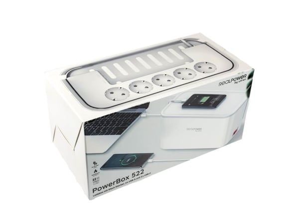RealPower PowerBox 522 Socket Cube med USB och USB C