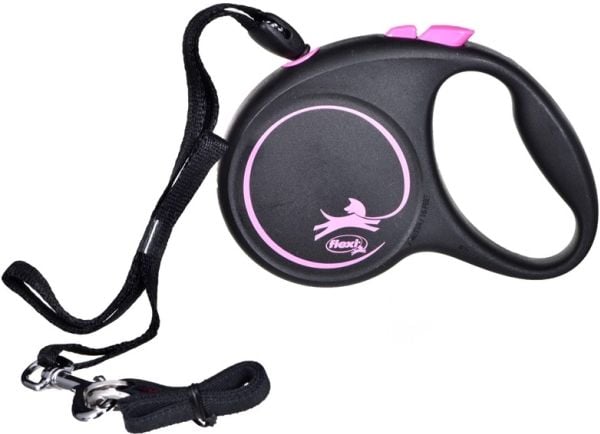 flexi Black Design S snor 5 m, 12 kg, pink