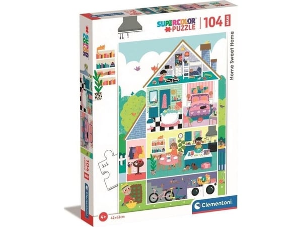 Clementoni CLE puslespill 104 maxi SuperKolor HomeSweetHome 23775