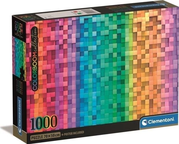 Clementoni CLE puslespill 1000 Compact Colorboom Pixel 39782