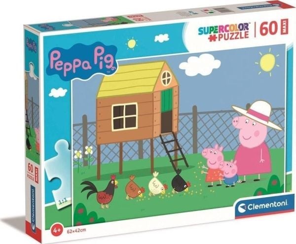 Clementoni CLE puslespill 60 maxi SuperKolor Gris Peppa 26590