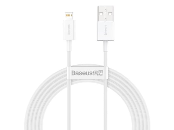 Baseus CALYS-C02, 2 m, USB A, Lightning, Hankjønn, Hankjønn, Hvit Baseus CALYS-C02, 2 m, USB A, Lightning, Hankjønn, Hankjønn, Hvit