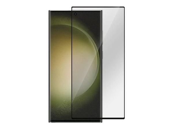 eSTUFF Titan Shield - Skjermbeskyttelse for mobiltelefon - bøyd kant - glass - rammefarge svart - for Samsung Galaxy S23 Ultra