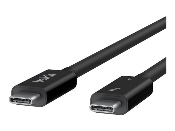 Belkin CONNECT - Thunderbolt-kabel - USB-C (hane) vändbar till USB-C (hane) vändbar - Thunderbolt 4 - 2 m - aktiv, USB-strömförsörjning (100W) - fö...