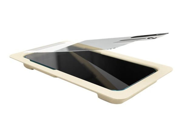 eSTUFF Titan Shield - Skjermbeskyttelse for mobiltelefon - clear, with mounting frame - glass - gjennomsiktig - for Apple iPhone 13 Pro, 14 Plus