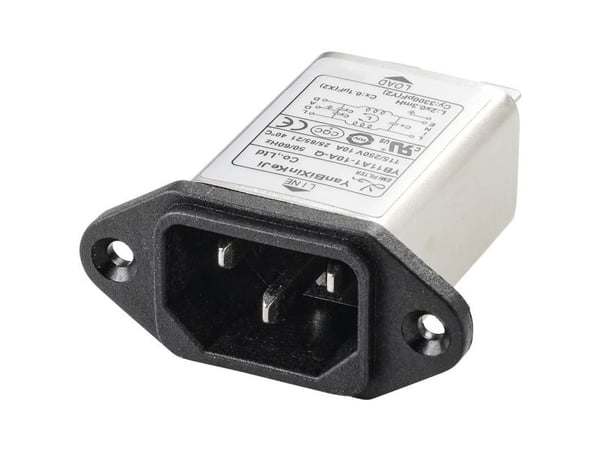 TRU COMPONENTS TC-10101440 Strømfilter med IEC-tilslutning 250 V/AC 10 A 0,3 mH (L x B x K) 58 x 50 x 22,8 mm 1 stk 1 stk