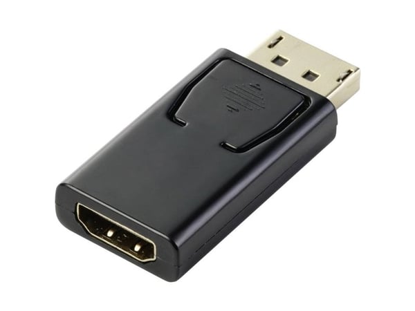 Renkforce RF-5506962 DisplayPort / HDMI-sovitin [1x DisplayPort-stik - 1x HDMI-tilslutning] Sort forgyldte stik