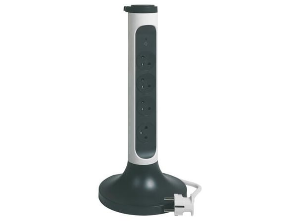 Legrand 049410, 2 m, Sisätila, 2P+E, IP20, Harmaa, Valkoinen, 4 AC-pistorasia(a)