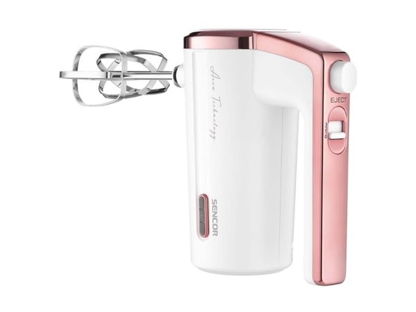Sencor SHM 9000WH, Håndmikser, Rosa, Hvit, Miksing, Knapper, Jekk, Batterinivå, Rustfritt stål