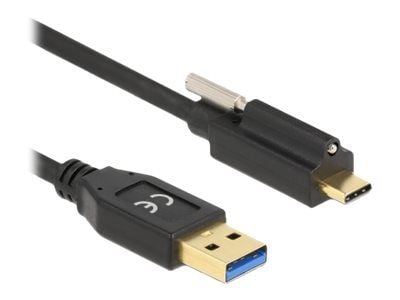 Delock - USB-kabel - USB-type A (hann) til 24 pin USB-C (hann) skrubar - USB 3.2 Gen 1 - 3 A - 1.5 m - svart