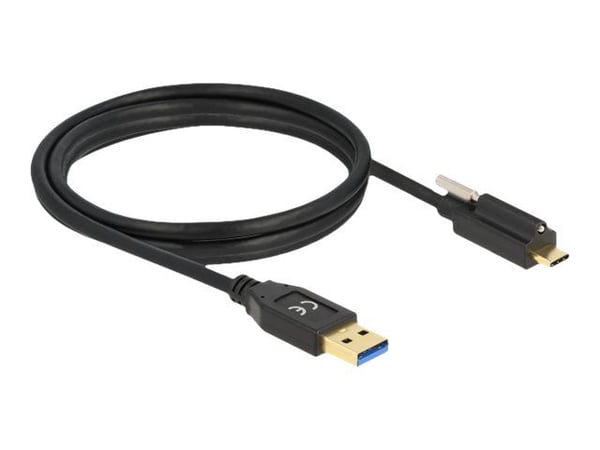 Delock - USB-kabel - USB-type A (hann) til 24 pin USB-C (hann) skrubar - USB 3.2 Gen 1 - 3 A - 1.5 m - svart